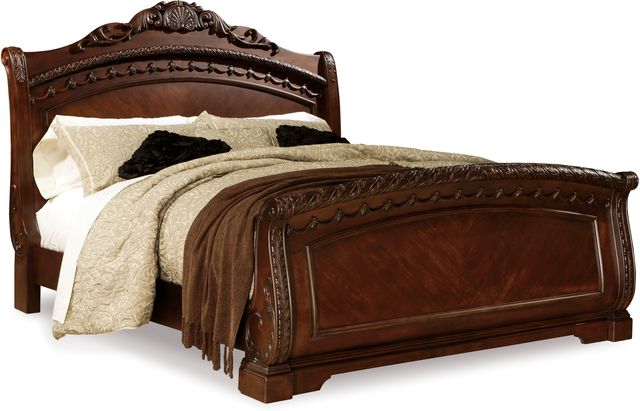 Millennium® by Ashley® North Shore 6-Piece Dark Brown King Sleigh Bed Set-1
