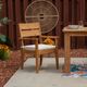 Linon Cannon Natural Teak Wooden Outdoor Dining Armchair with Seat Cushion-1
