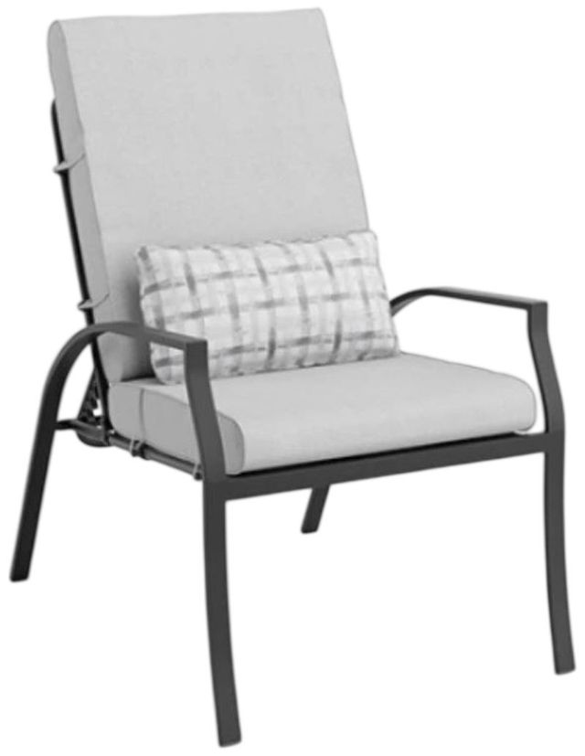 Furniture of America® Palma 6-Piece Black/Gray Fabric/Steel Outdoor Adjustable Chairs-2