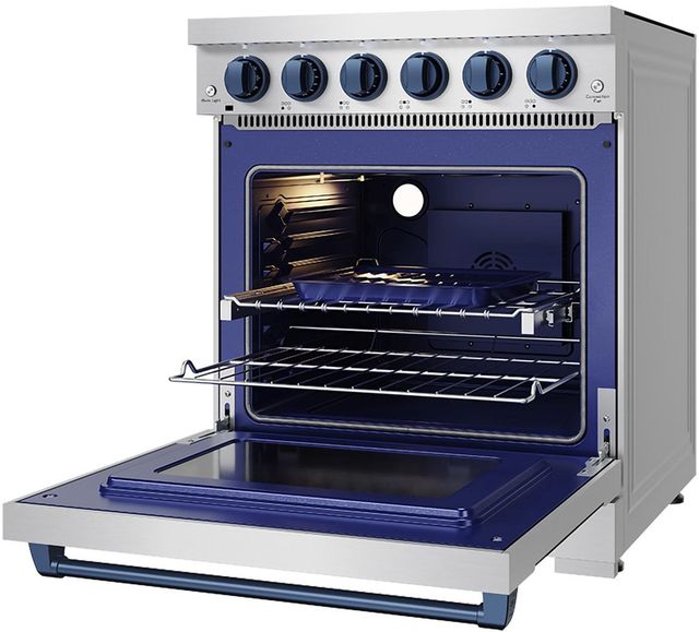 Thor Kitchen Gordon Ramsay Series 30" Stainless Steel Pro Style Electric Range with Precision Knob Control & Blue Hardware-4