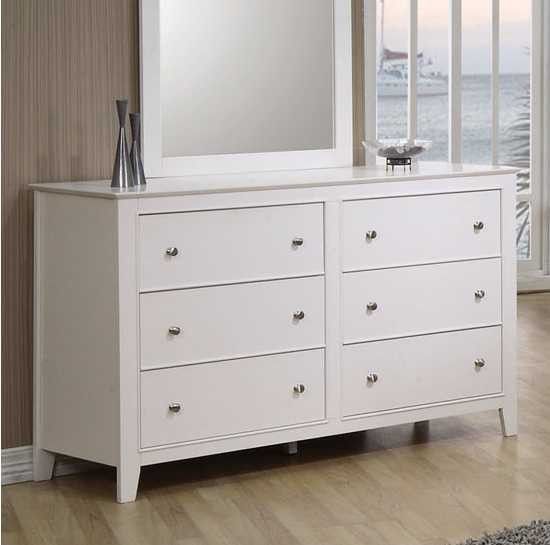Coaster® Selena 5-Piece Crisp White Full Sleigh Bedroom Set-3