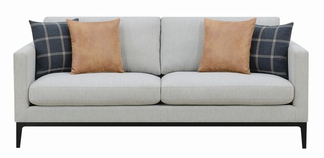 Coaster® Apperson Light Grey Cushioned Back Sofa-1