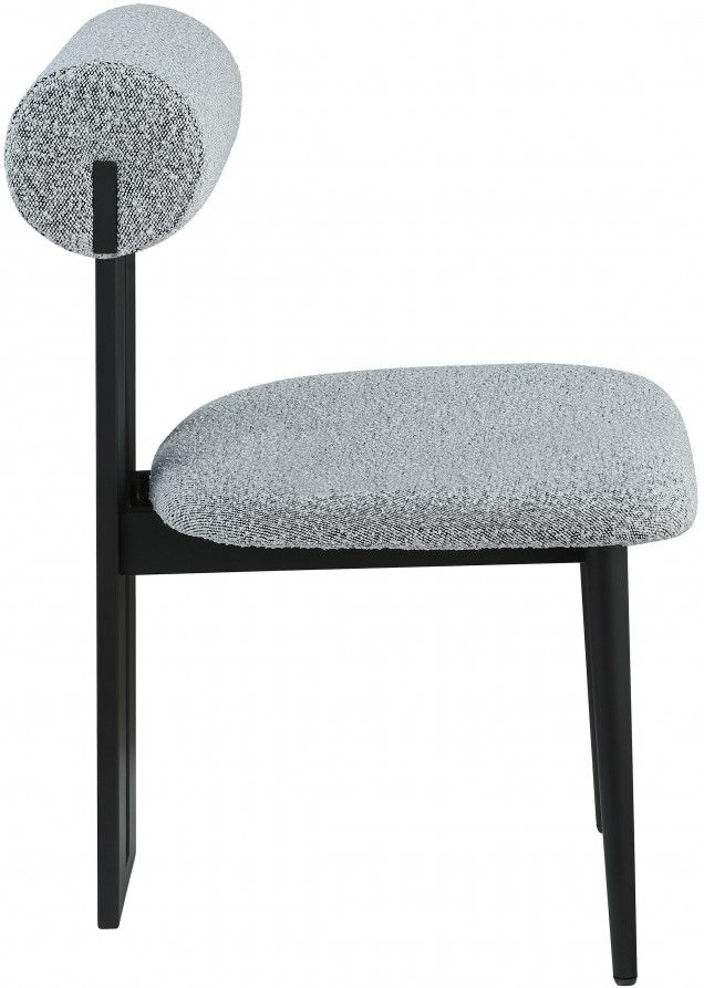 Meridian Furniture Dario Gray/Black Boucle Upholstered Dining Chair-2