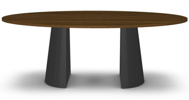 Amisco Customizable Gemma Walnut Veneer 84'' Bar Height Oval Table-1