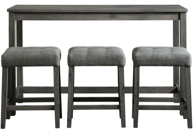 Elements International Oak Lawn 4-Piece Charcoal Gray/Gray Bar Table Set-1