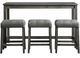 Elements International Oak Lawn 4-Piece Charcoal Gray/Gray Bar Table Set-1