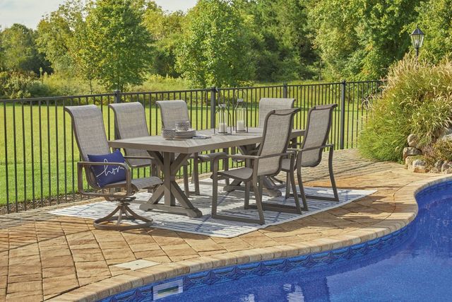 Signature Design by Ashley® Beach Front 2-Piece Beige Outdoor Swivel Chair Set-4