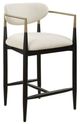 Uttermost® Moxie Matte Black/Off-White Counter Stool with Brushed Brass Accent-0