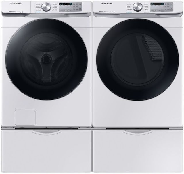 Samsung White Front Load Washer & Electric Dryer Laundry Pair-1