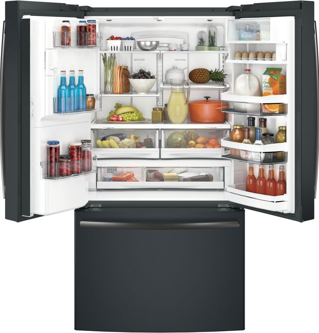 GE Profile™ 22.23 Cu. Ft. Black Slate Counter Depth French Door Refrigerator-3