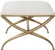 Uttermost® Crossing Gold/White Small Bench-3