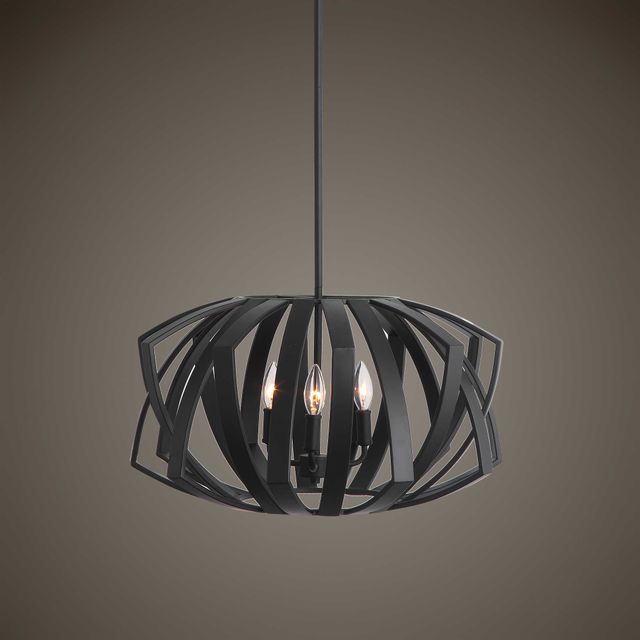 Uttermost® Thales Black Geometric Pendant Light-1