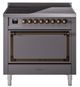 Ilve® Nostalgie II Noblesse 36'' Graphite Matte Pro Style Induction Range with Burnished Trim-0