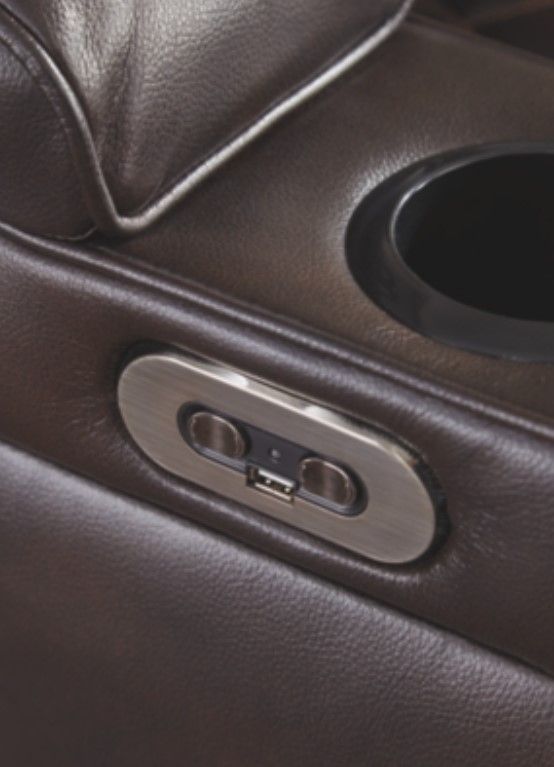 Signature Design by Ashley® Warnerton Chocolate Power Recliner with Adjustable Headrest-2