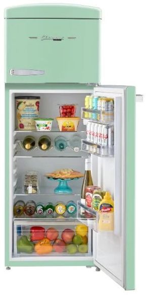 Unique® Appliances Classic Retro 22'' 7.5 Cu. Ft. Summer Mint Green Top Freezer Refrigerator-3