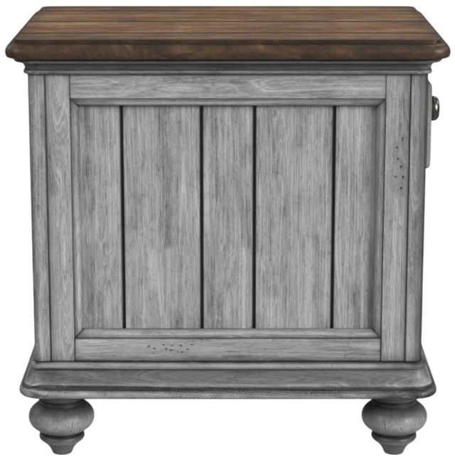 Flexsteel® Plymouth® Brown Top Chairside Table with Distressed Graywash Base-2