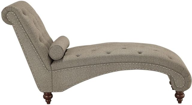 Mazin Furniture Bonne Brown Chaise with Nailhead and Pillow-1
