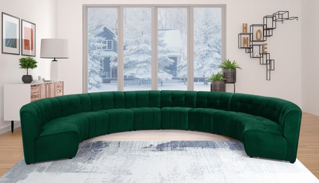 Meridian Furniture Limitless 10-Piece Green Velvet Modular Sectional-1