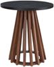 Signature Design by Ashley® Kallari Black Round End Table with Warm Brown Base-0