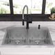 Elkay Crosstown® 3-Piece Polished Satin 33" x 22" x 9" FR2-Hole Equal Double Bowl Dual Mount Sink Set-4