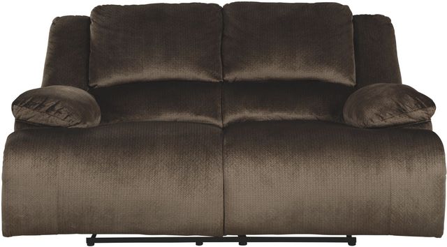 Signature Design by Ashley® Clonmel Chocolate Reclining Loveseat-1
