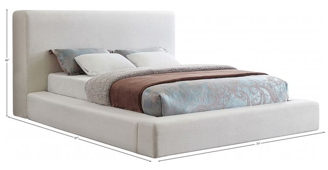 Meridian Furniture Devin Cream Queen Upholstered Panel Bed-2