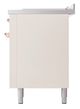 Ilve® Nostalgie II Noblesse 60'' Antique White Pro Style Dual Fuel Range with Copper Trim-3