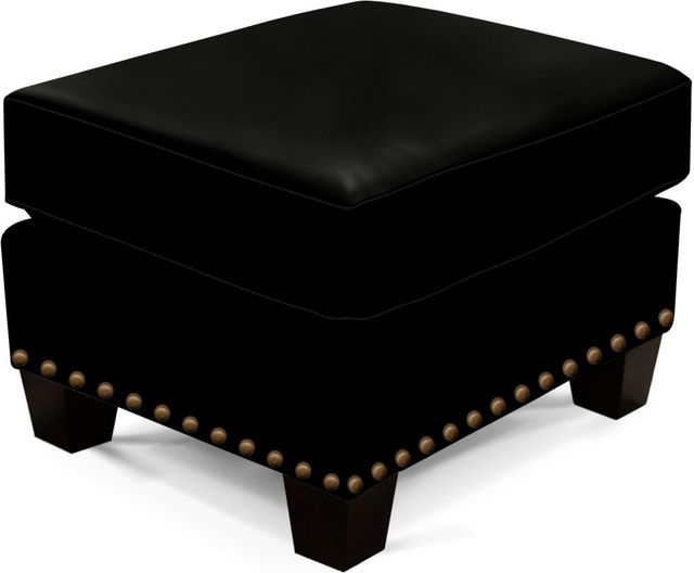 England Furniture Salem Leather Ottoman with Nailhead Trim-3