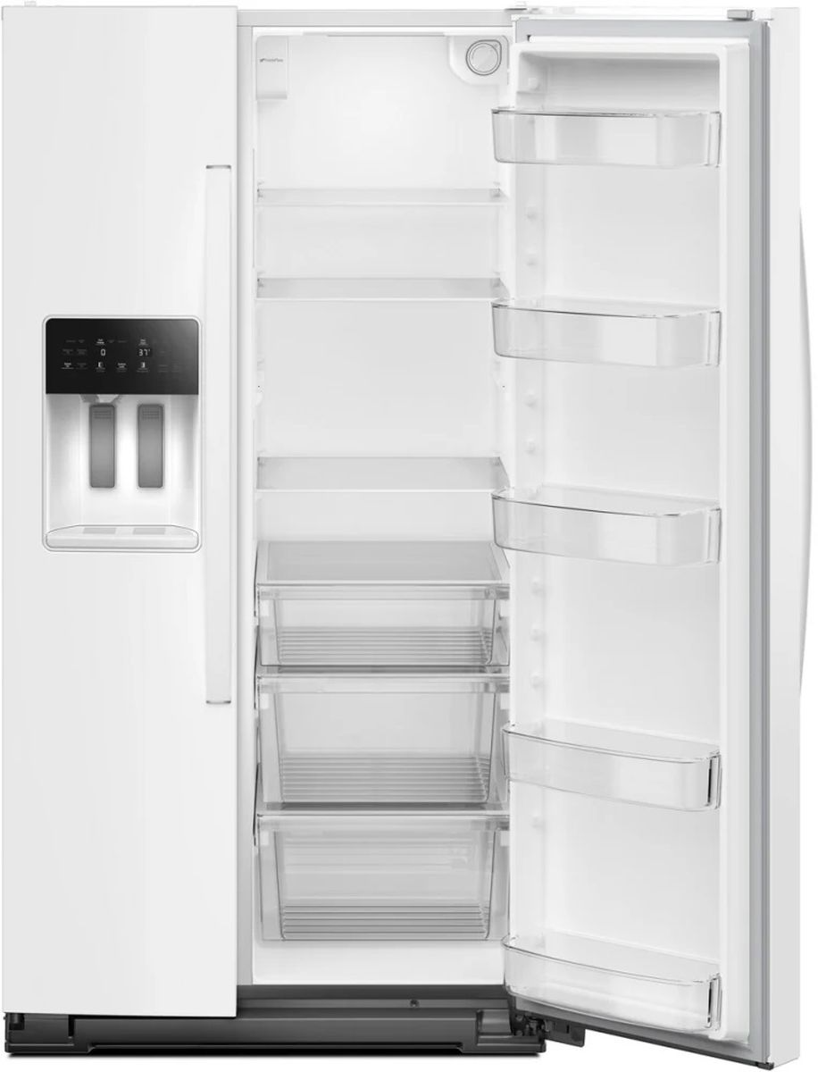 運搬取付無料！ホワイト純正whirlpool明るい庫内で収納上手シンプル冷蔵庫！ Whirlpool® 36