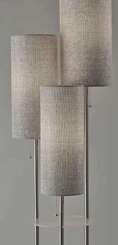 Adesso® Trio Brushed Steel Shelf Floor Lamp-1