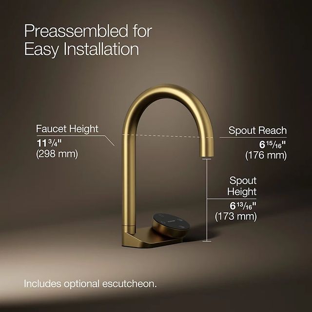 KOHLER® Aquifer® Matte Black 4-in-1 Short Arc Beverage Faucet-2