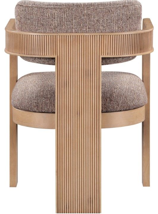 Meridian Furniture Sacha Brown/Natural Linen Textured Upholstered Dining Chair-3