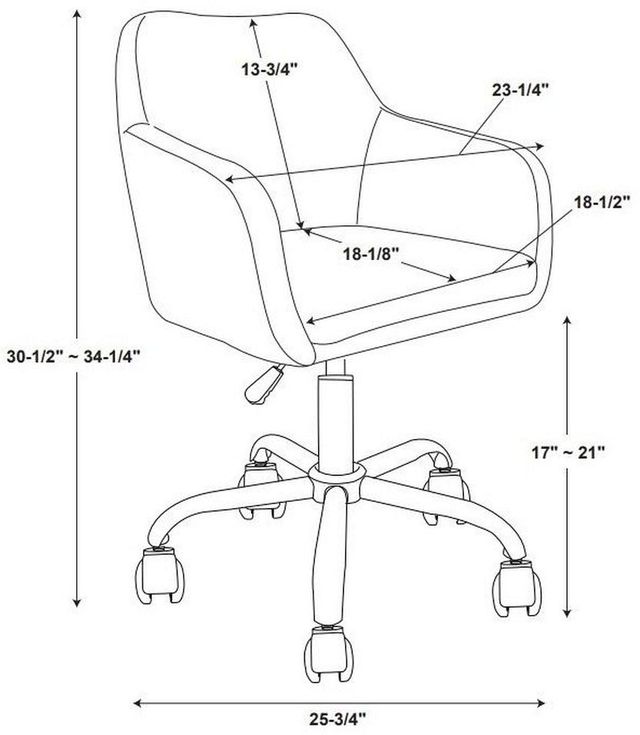 Linon Coco Natural/Silver Office Chair-2