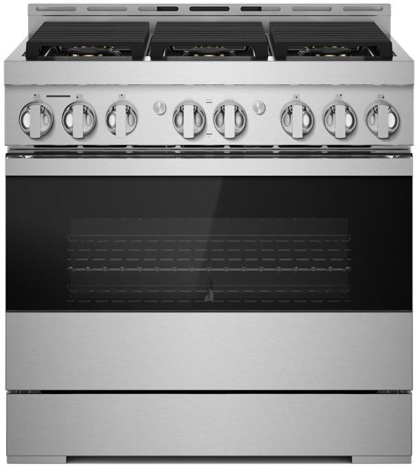 JennAir® NOIR™ 36" Stainless Steel Pro Style Dual Fuel Natural Gas Range