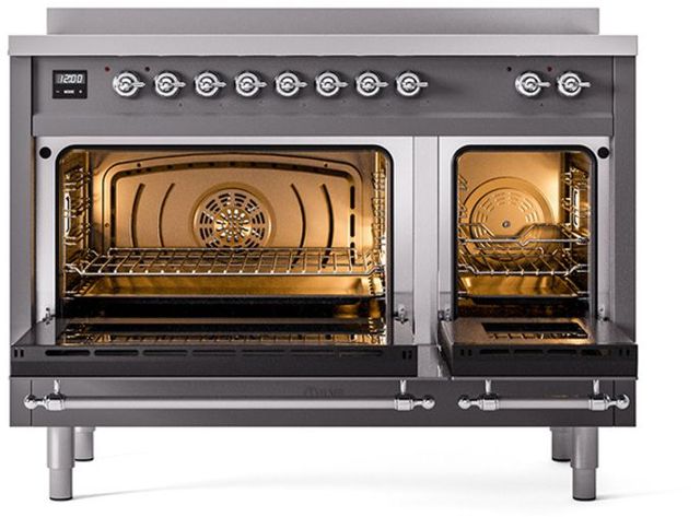 Ilve® Nostalgie II Series 48" Graphite Matte Pro Style Induction Range-2