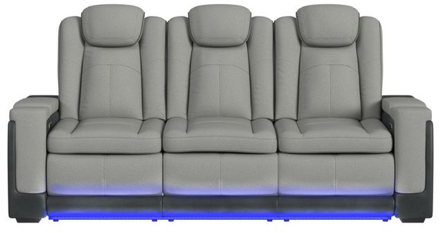 Elements International Lantana Charcoal/Rocky Cement Power Motion Reclining Sofa-1
