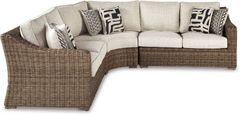 Signature Design by Ashley® Beachcroft 3-Piece Beige Outdoor Seating Set