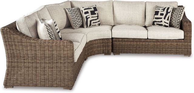 Signature Design by Ashley® Beachcroft 3-Piece Beige Outdoor Seating Set