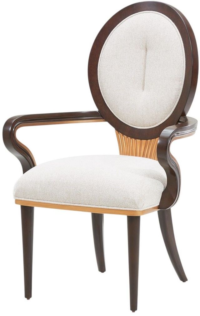 Michael Amini® Camellia Field Pecan-V166 Warm Pecan Arm Chair-3