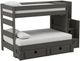Elements International Cali Kids Gray Youth Twin Over Full Bunk with Staircase and Trundle-0