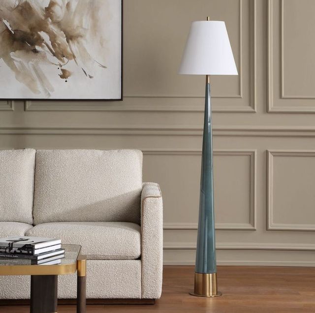 Uttermost® Riccardi Smokey Blue Glaze Floor Lamp-2
