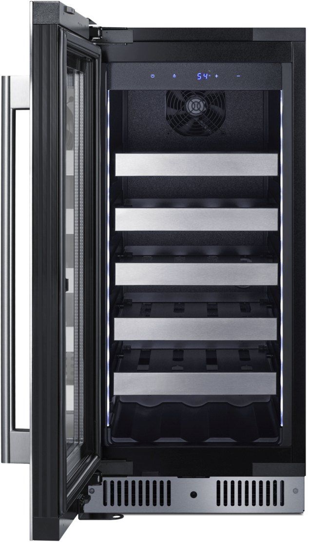 Summit® 15" Stainless Steel Built-In Wine Cooler-1