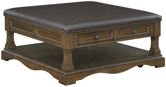 Homelegance® Rochester Dark Brown Cocktail Table with Brown Base-0