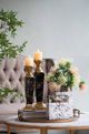 A & B Home Glossy Black/Gold Candle Holder-5