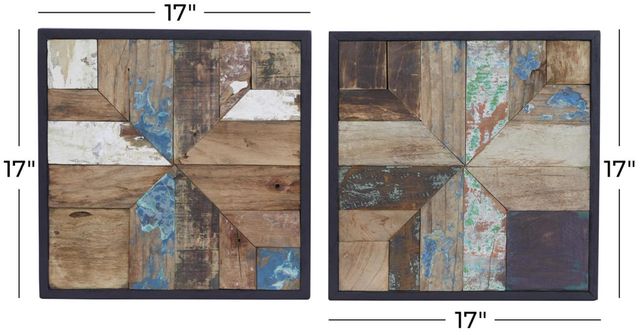 Deco Marche 2-Piece Brown Abstract Handmade Wall Decor Set-3