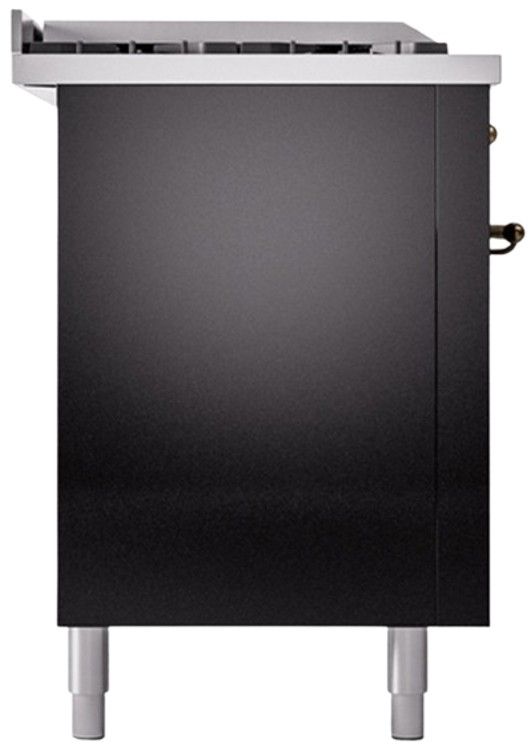 Ilve® Nostalgie II Series 60" Glossy Black Pro Style Dual Fuel Range-2
