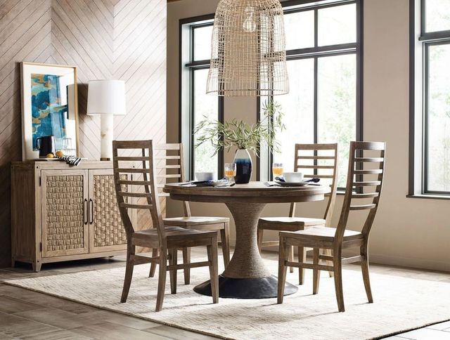 Kincaid® Modern Forge Lindale Sandy Brown Dining Table with Black Base-2