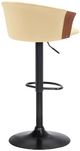 Armen Living Lydia Cream/Black Adjustable Bar Stool-2