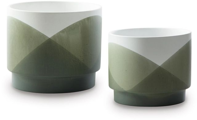 Signature Design by Ashley® Ardenridge 2-Piece Green/White Planters