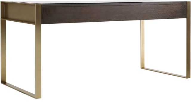 Hooker® Furniture Curata Midnight Writing Desk with Brushed Brass Base-2